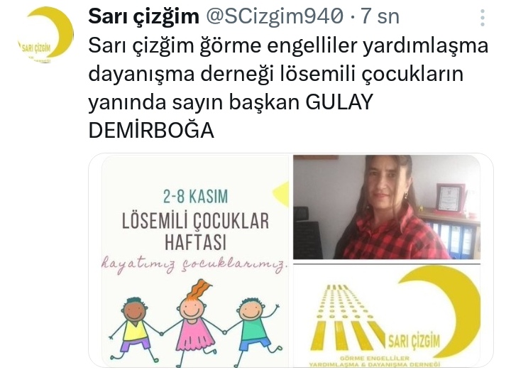You are currently viewing Sarı Çizgim Derneği Lösemili çocukların yanında